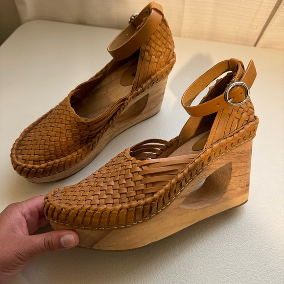 Free People Tan Woven Platform Heels - Picture 7 of 10